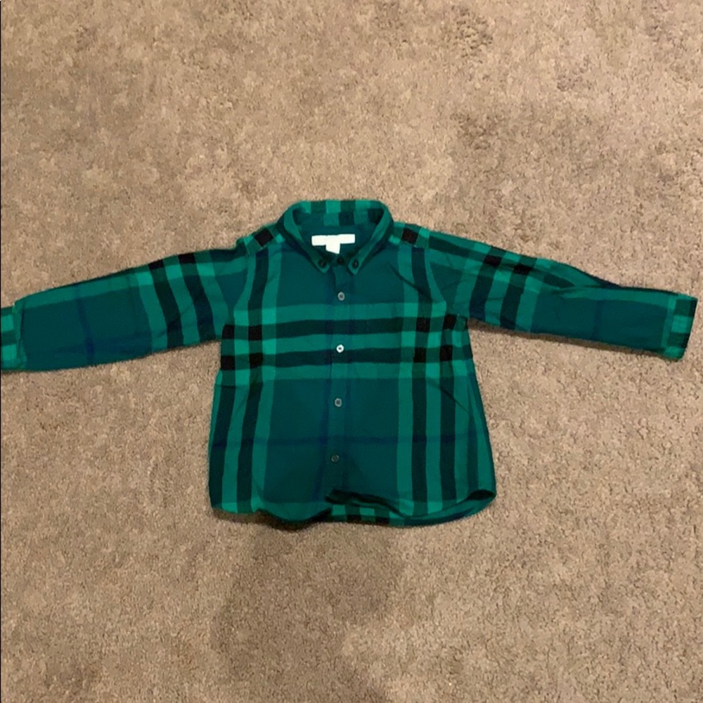 Burberry Green Plaid shirt, size 2Y - Picture 2 of 7